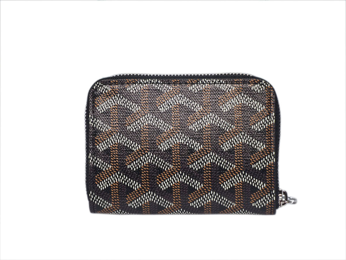 Goyard Black/ Tan Classic Goyardine Porte-Monnaie Matignon Mini Zippy Purse - Image 3