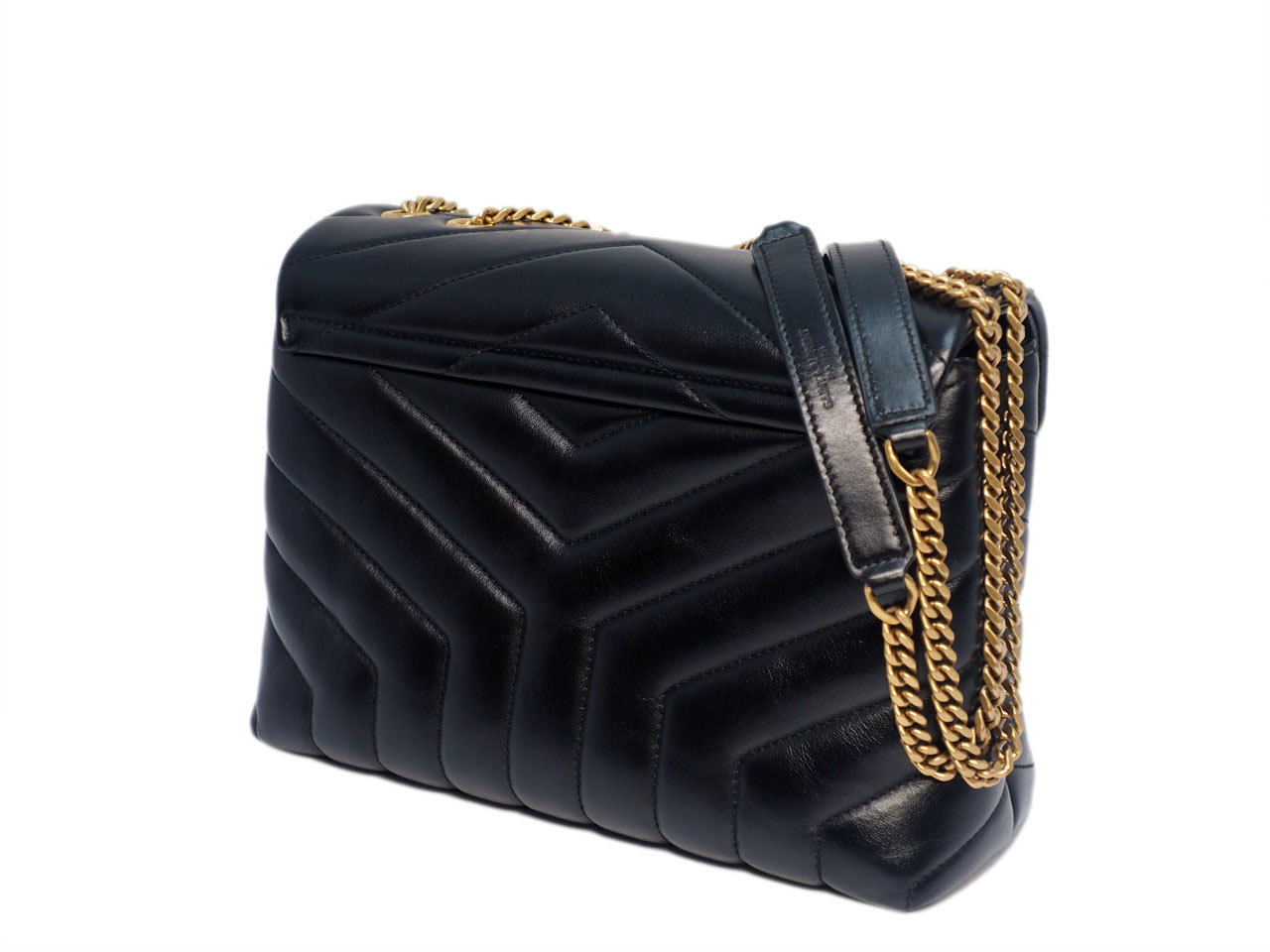 YSL Saint Laurent 494699 Black Monogram Loulou Small in Matelasse Y Leather Chain Bag - Image 5