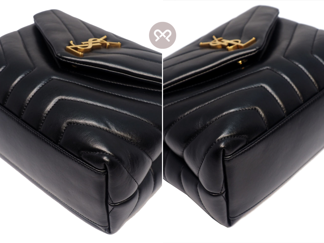 YSL Saint Laurent 494699 Black Monogram Loulou Small in Matelasse Y Leather Chain Bag - Image 6