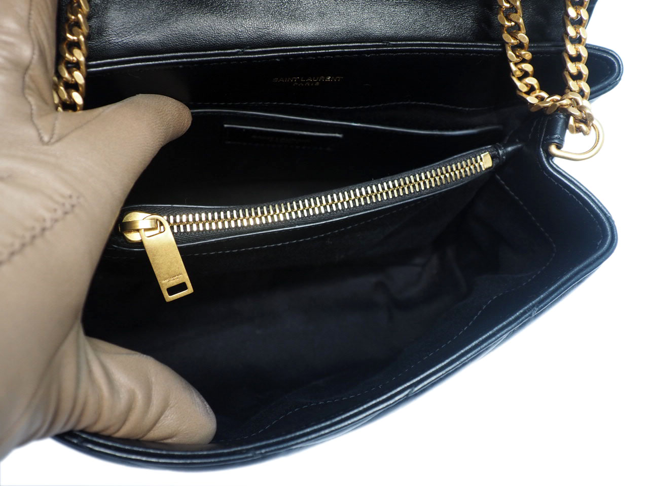 YSL Saint Laurent 494699 Black Monogram Loulou Small in Matelasse Y Leather Chain Bag - Image 10