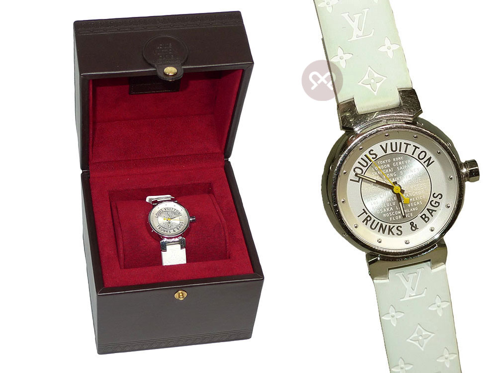 Louis Vuitton Q12150 S/S Tambour Trunks & Bags Ladies Silver Quartz Watch - Image 6