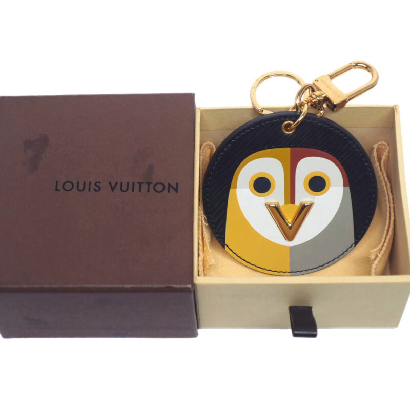 Louis Vuitton M42600 Black Epi Leather Night Bird Bag Charm and Key Holder (CX0126)