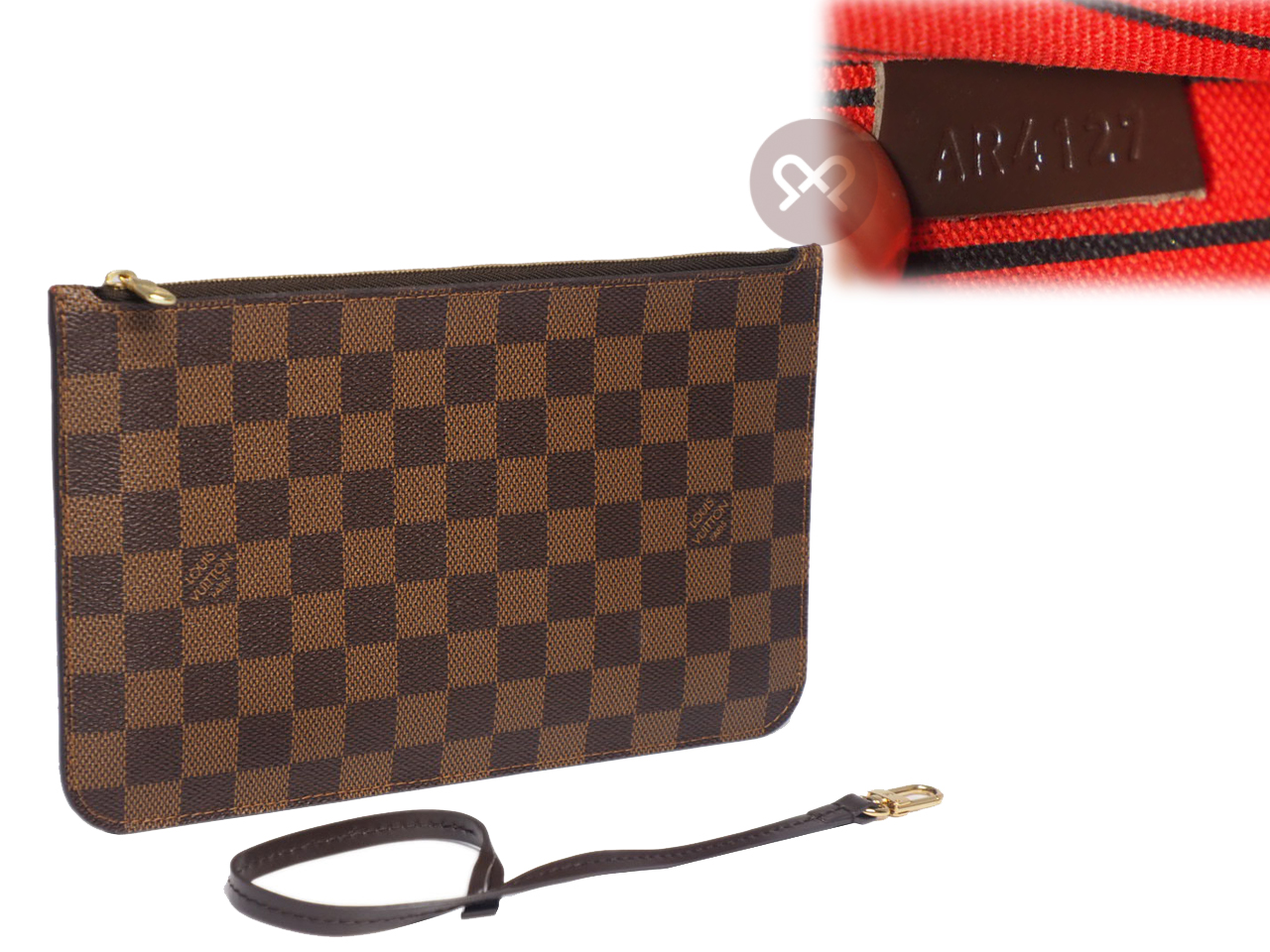 Louis Vuitton Damier Canvas Neverfull MM's Accessories Flat Pochette (AR4127) - Image 2
