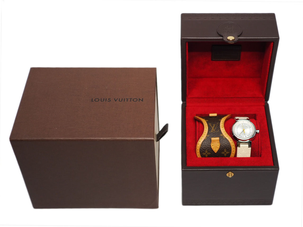 Louis Vuitton Q12150 S/S Tambour Trunks & Bags Ladies Silver Quartz Watch - Image 3