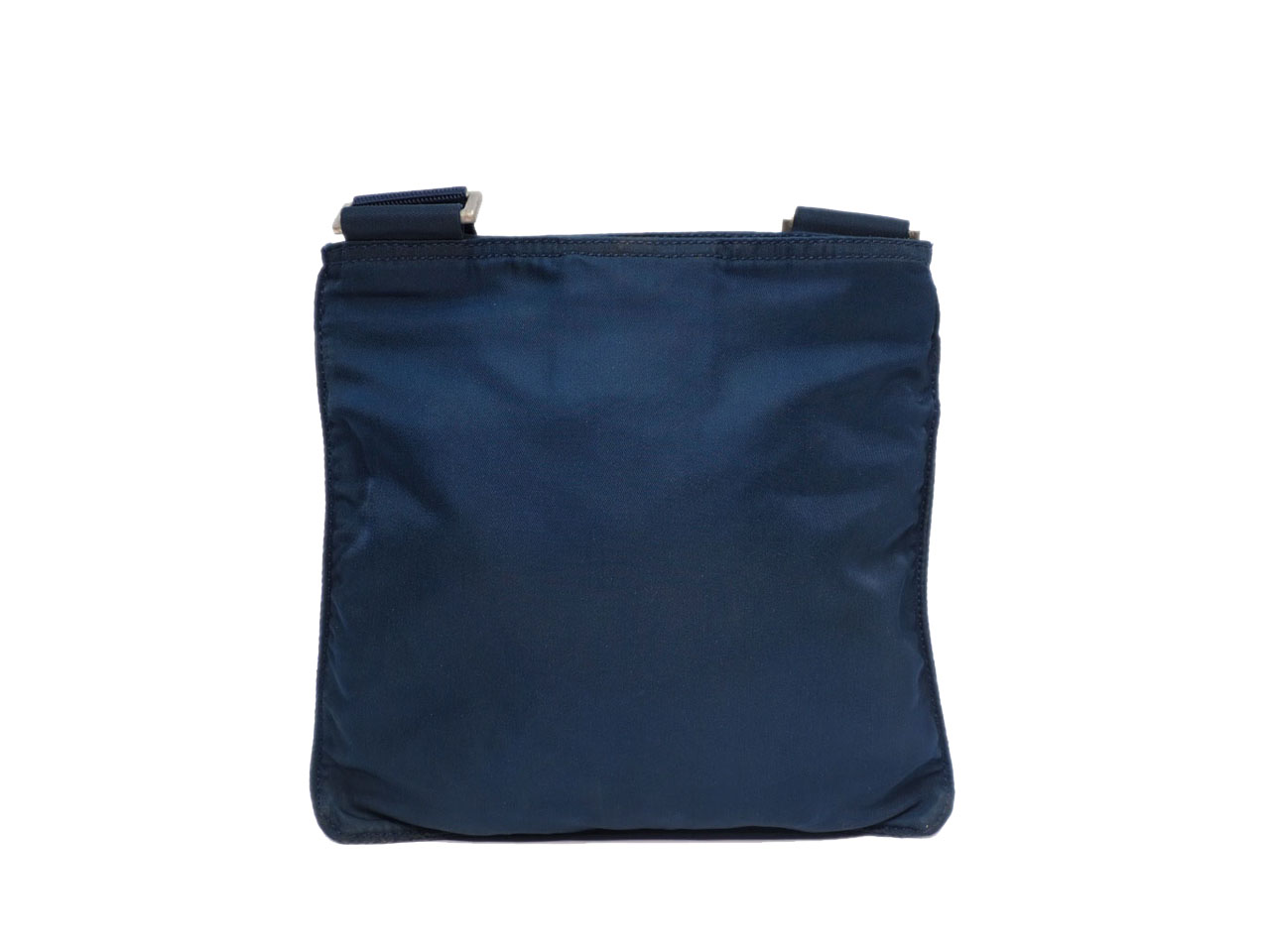 Prada B7372 Logo Unisex Baltico Blue Vela Tessuto Flat Messenger Bag - Image 3