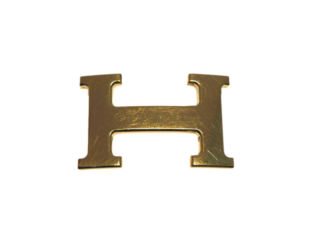 Hermes 32mm H Gold Plated Belt Buckle 1 with Reversible Belt ( Choice of Size of Belts in Gold/ Black Color)