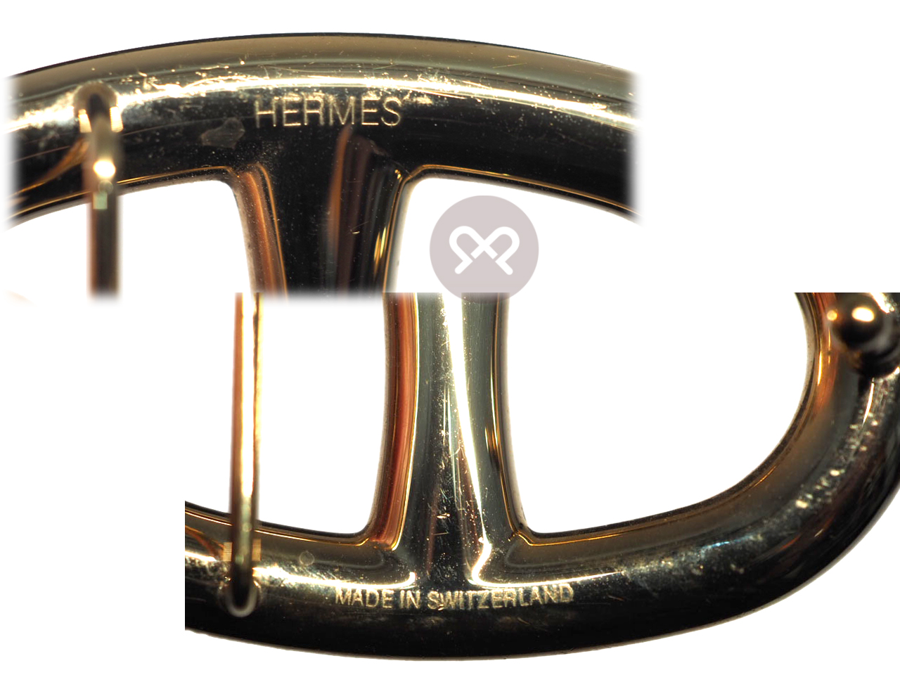 Hermes 32mm Gold Plated Permabrass Chaine d'Ancre Belt Buckle with Reversible Belt ( Choice of Size of Belts in Gold/ Black Color) - Image 3