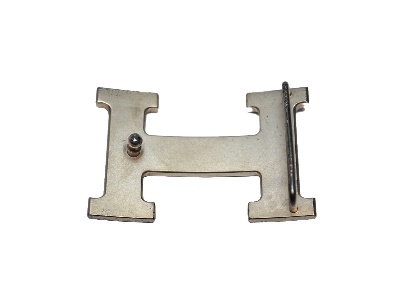 Hermes 32mm H Brushed Silver Belt Buckle 2 with Reversible Belt ( Choice of Size of Belts in Gold/ Black Color) - Image 2