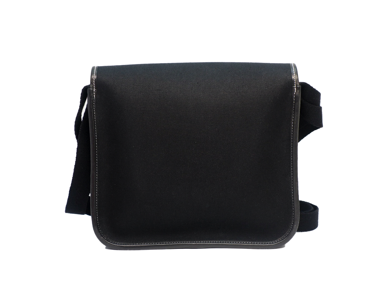 HERMES Buenaventura Mini black Toile Officer x Leather Cross Body/ Messenger Bag - Image 3