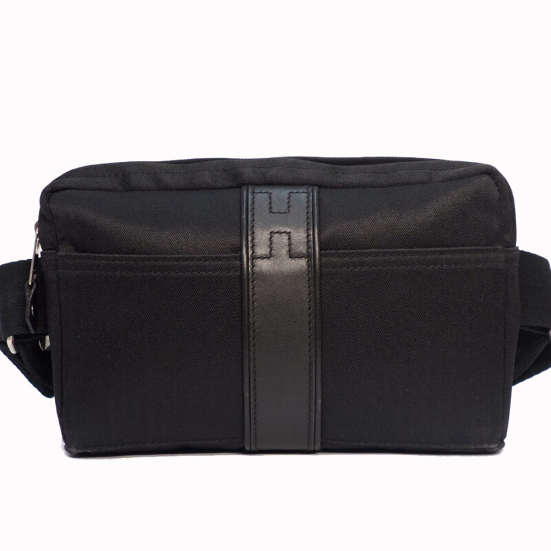 HERMES Acap Luco Saint Tulle Black Canvas Waist Pouch/ Body bag