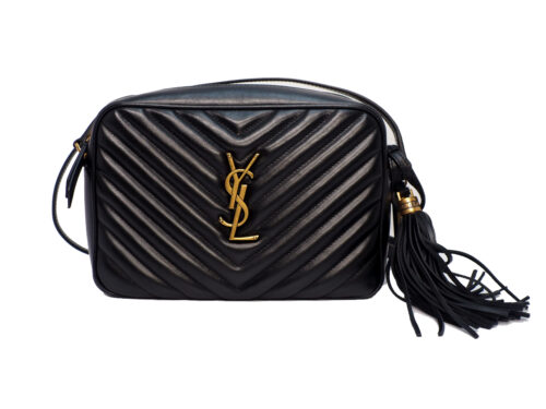 YSL Saint Laurent YSL 574494 Black Medium Lou Camera in Quilted Leather