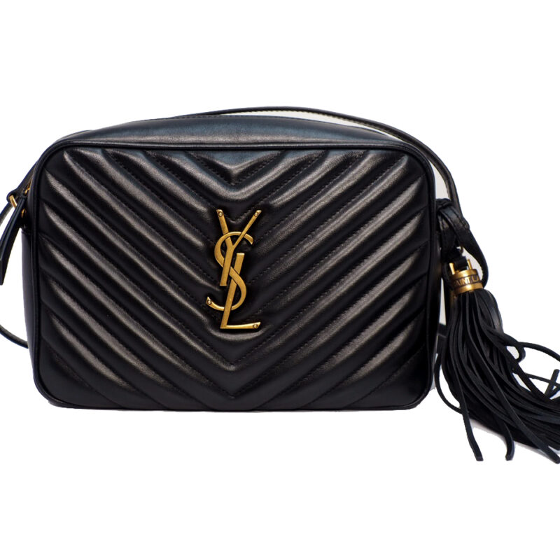 YSL Saint Laurent YSL 574494 Black Medium Lou Camera in Quilted Leather