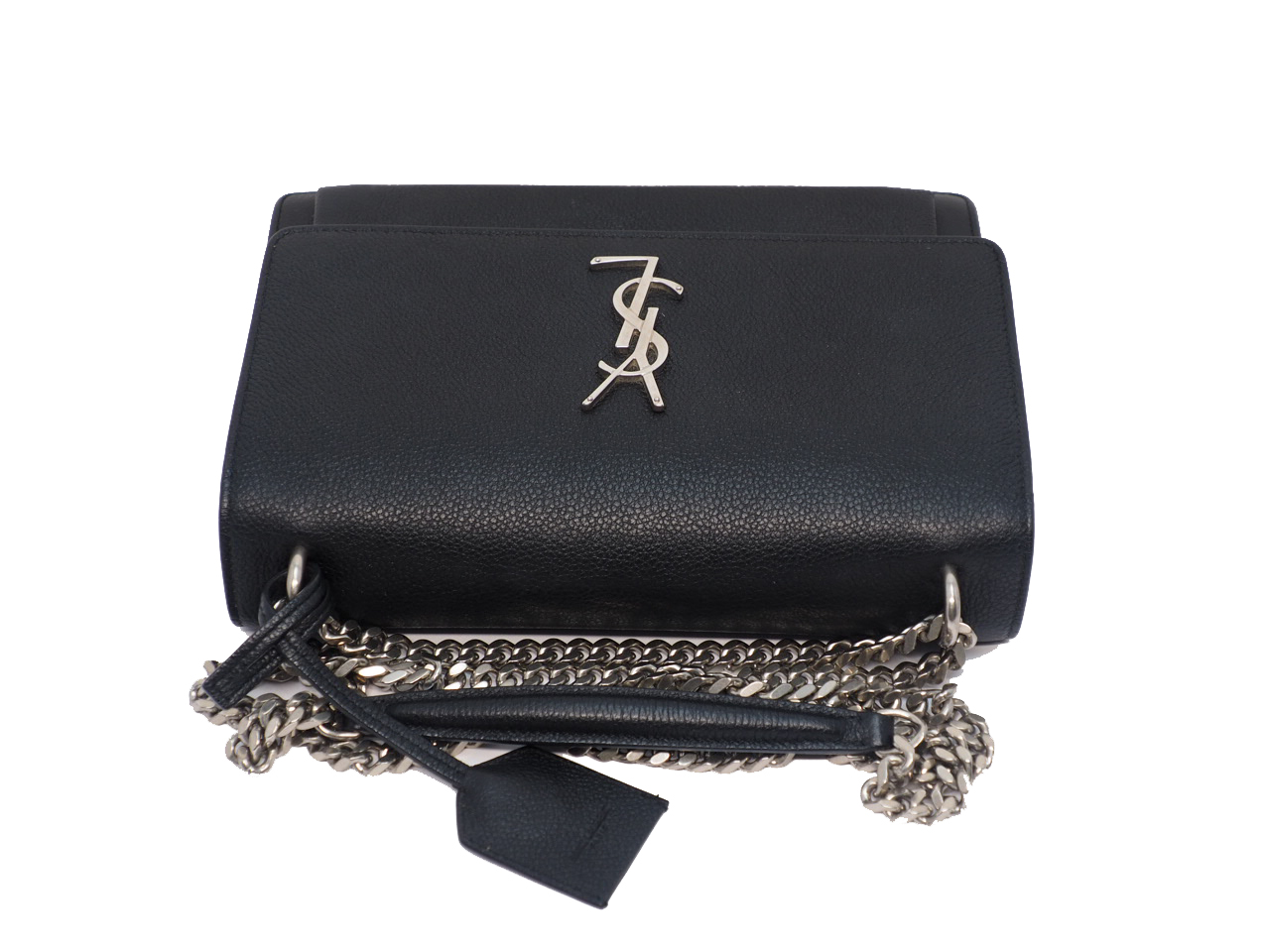 SAINT LAUREN YSL 442906 Saint Laurent Black Grained Leather Sunset Medium Bag - Image 5