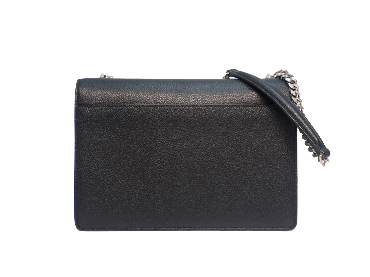 SAINT LAUREN YSL 442906 Saint Laurent Black Grained Leather Sunset Medium Bag - Image 3