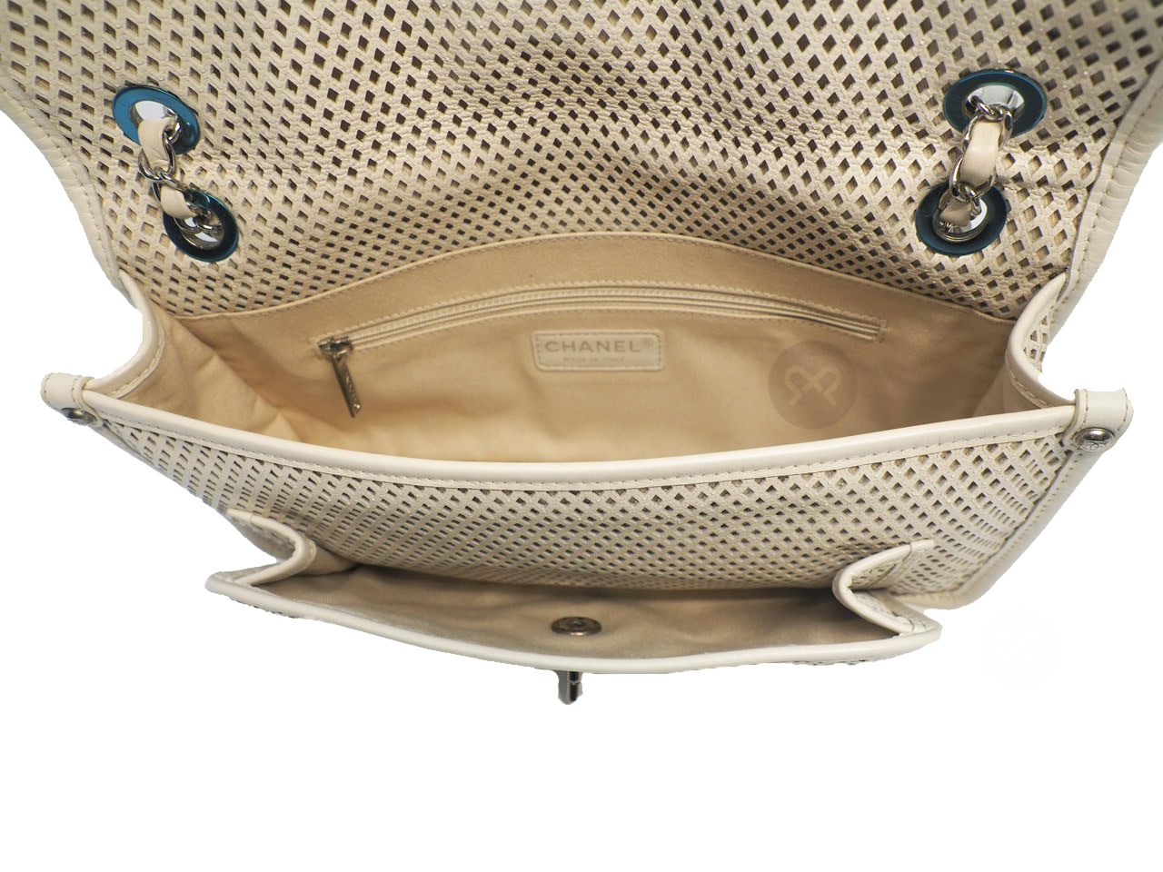 Chanel 17428530 Up in the Air Off-White/ Ivory Perforated Small Riviera Flap Bag - Image 13