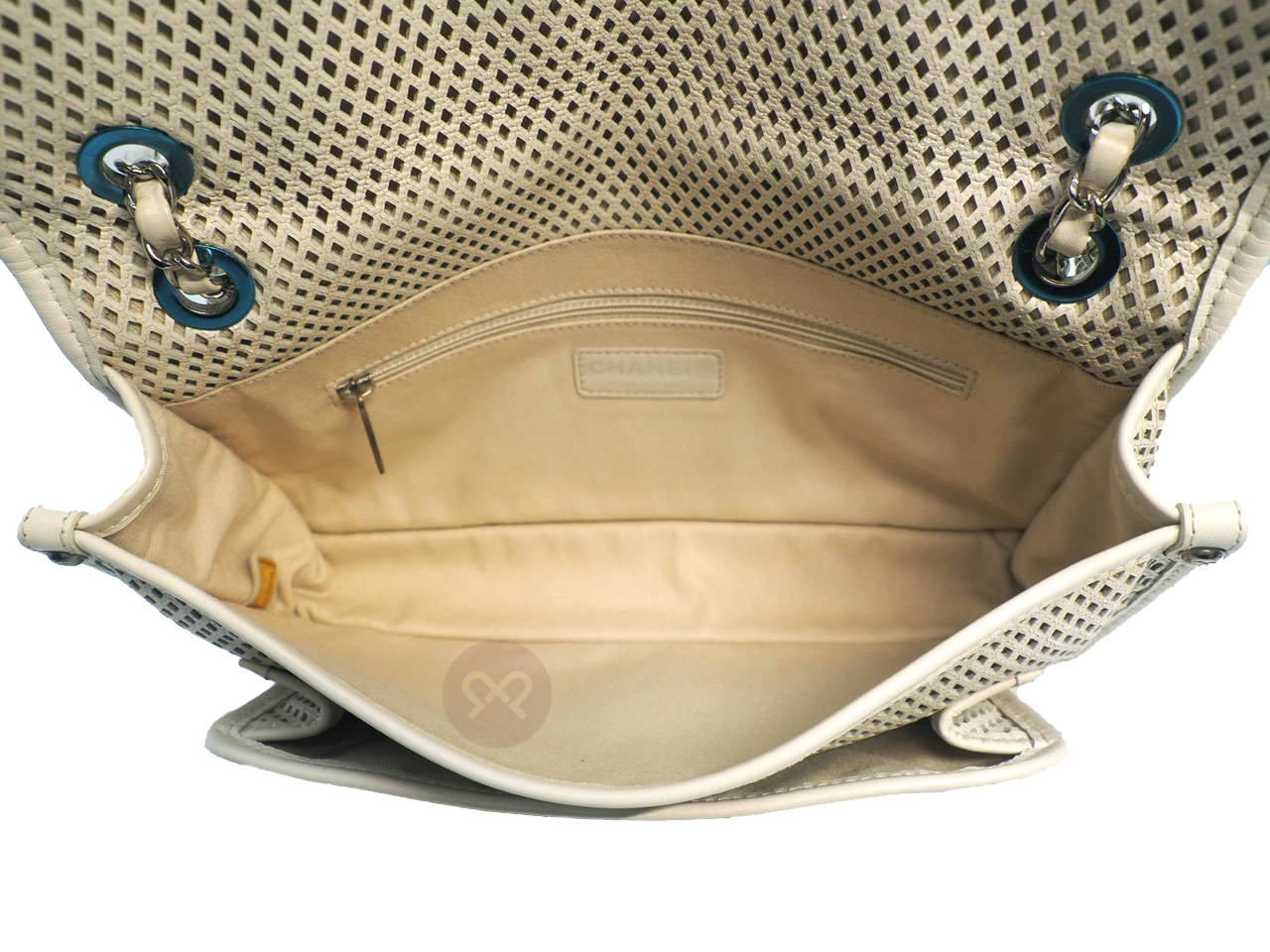 Chanel 17428530 Up in the Air Off-White/ Ivory Perforated Small Riviera Flap Bag - Image 11