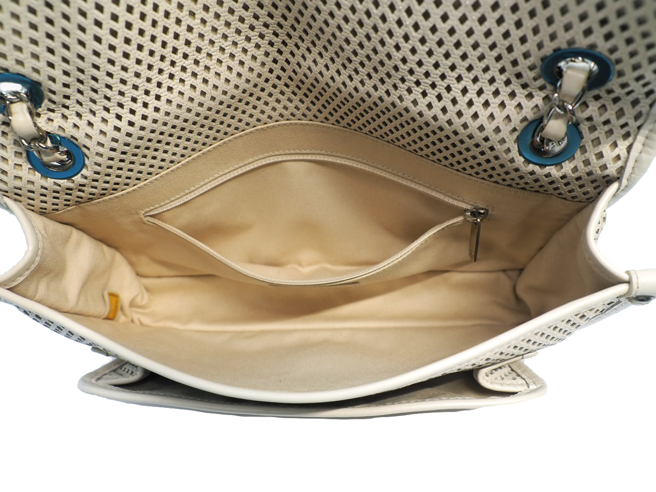Chanel 17428530 Up in the Air Off-White/ Ivory Perforated Small Riviera Flap Bag - Image 12