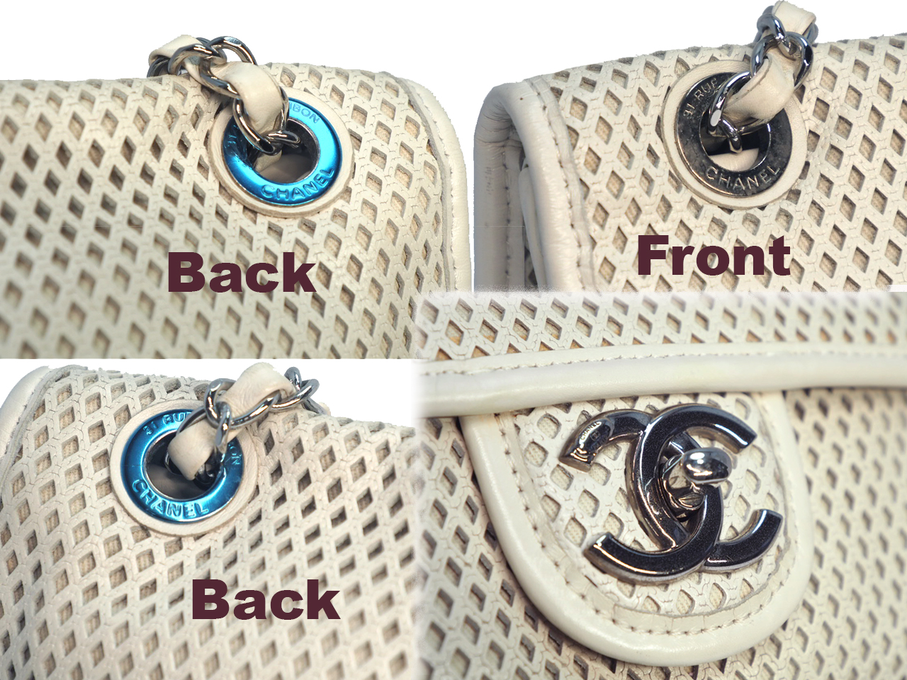 Chanel 17428530 Up in the Air Off-White/ Ivory Perforated Small Riviera Flap Bag - Image 10