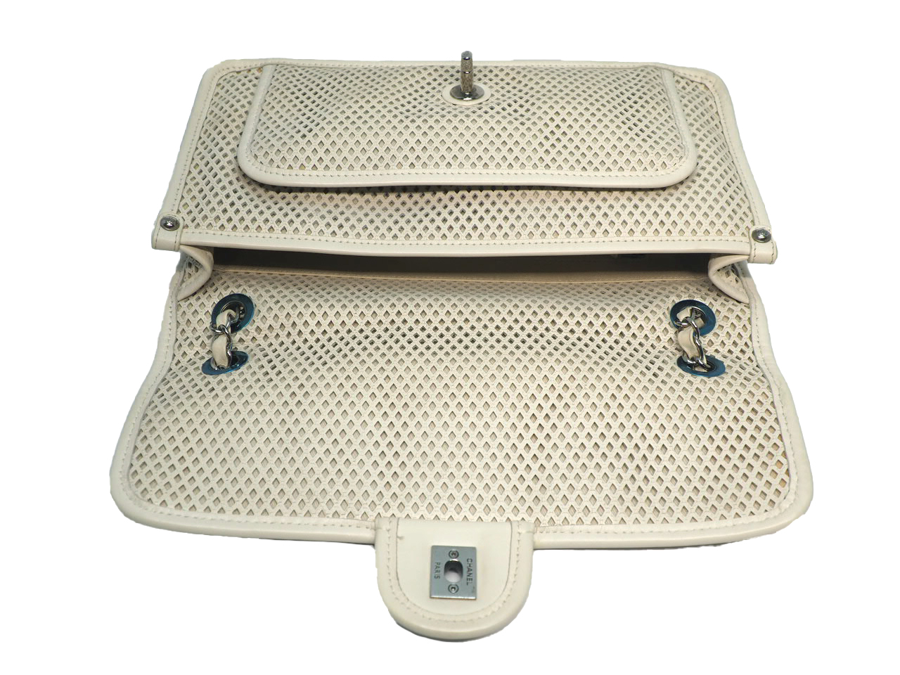 Chanel 17428530 Up in the Air Off-White/ Ivory Perforated Small Riviera Flap Bag - Image 7