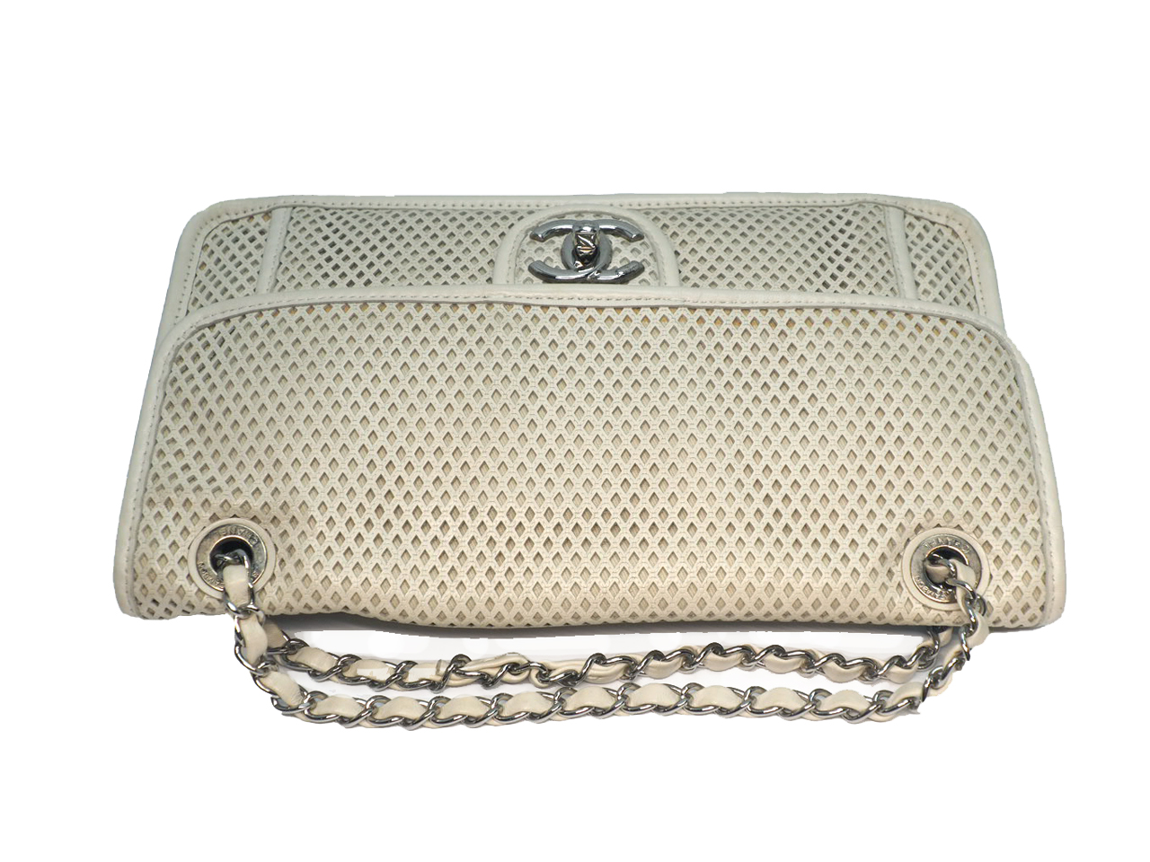 Chanel 17428530 Up in the Air Off-White/ Ivory Perforated Small Riviera Flap Bag - Image 6