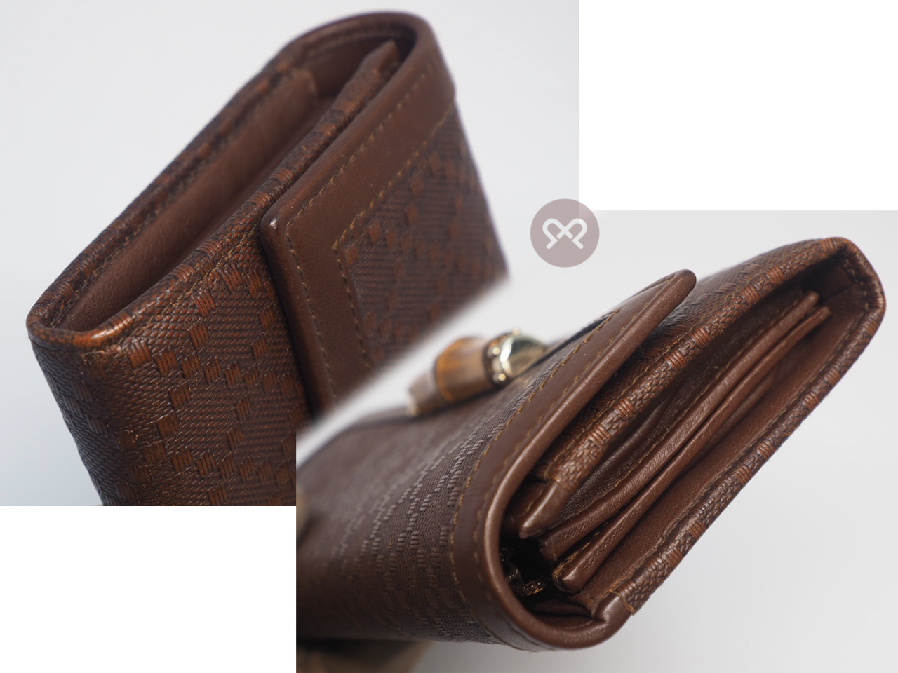 Gucci 257018 Bamboo with Cane Textured Continental Long Wallet - Image 10