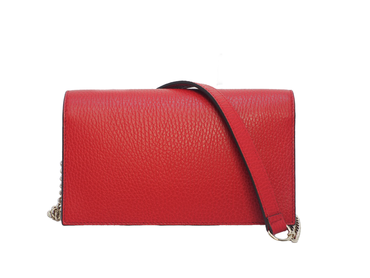 Gucci 510314 Red Calf Leather Interlocking G wallet on chain - Image 4
