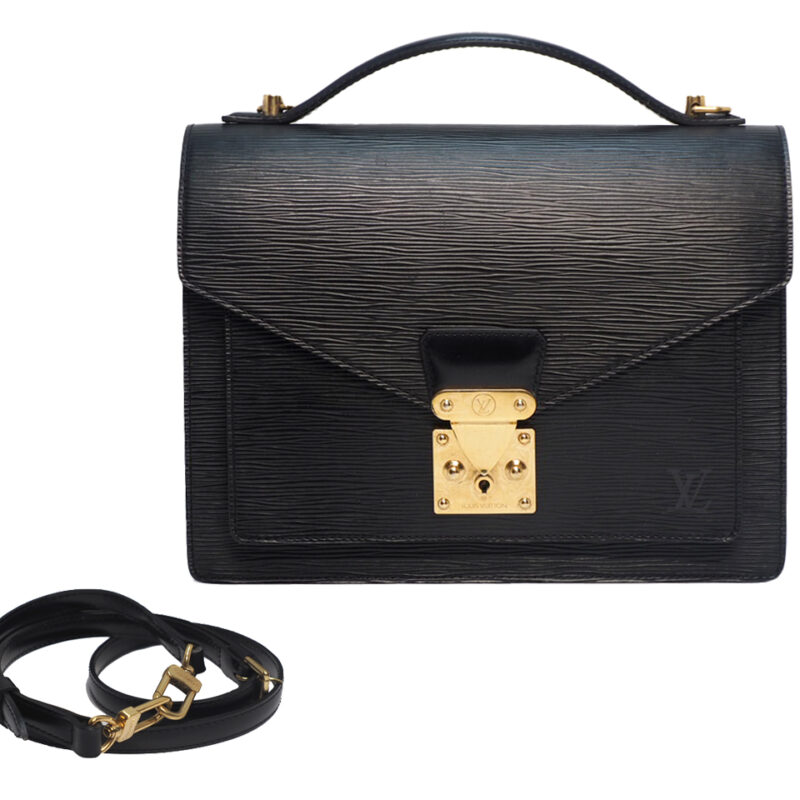 Louis Vuitton Vintage M52122 Black Epi Leather Monceau Messenger Bag (SR1024)