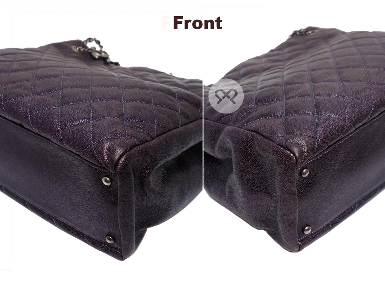 Chanel 17099298 Raisin/ Purple Caviar Leather Ruthenium Shopping Large Tote - Image 5