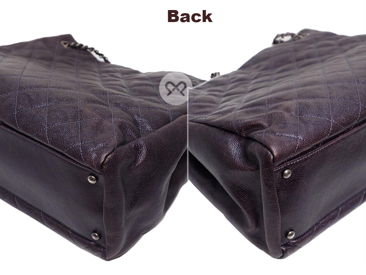 Chanel 17099298 Raisin/ Purple Caviar Leather Ruthenium Shopping Large Tote - Image 6