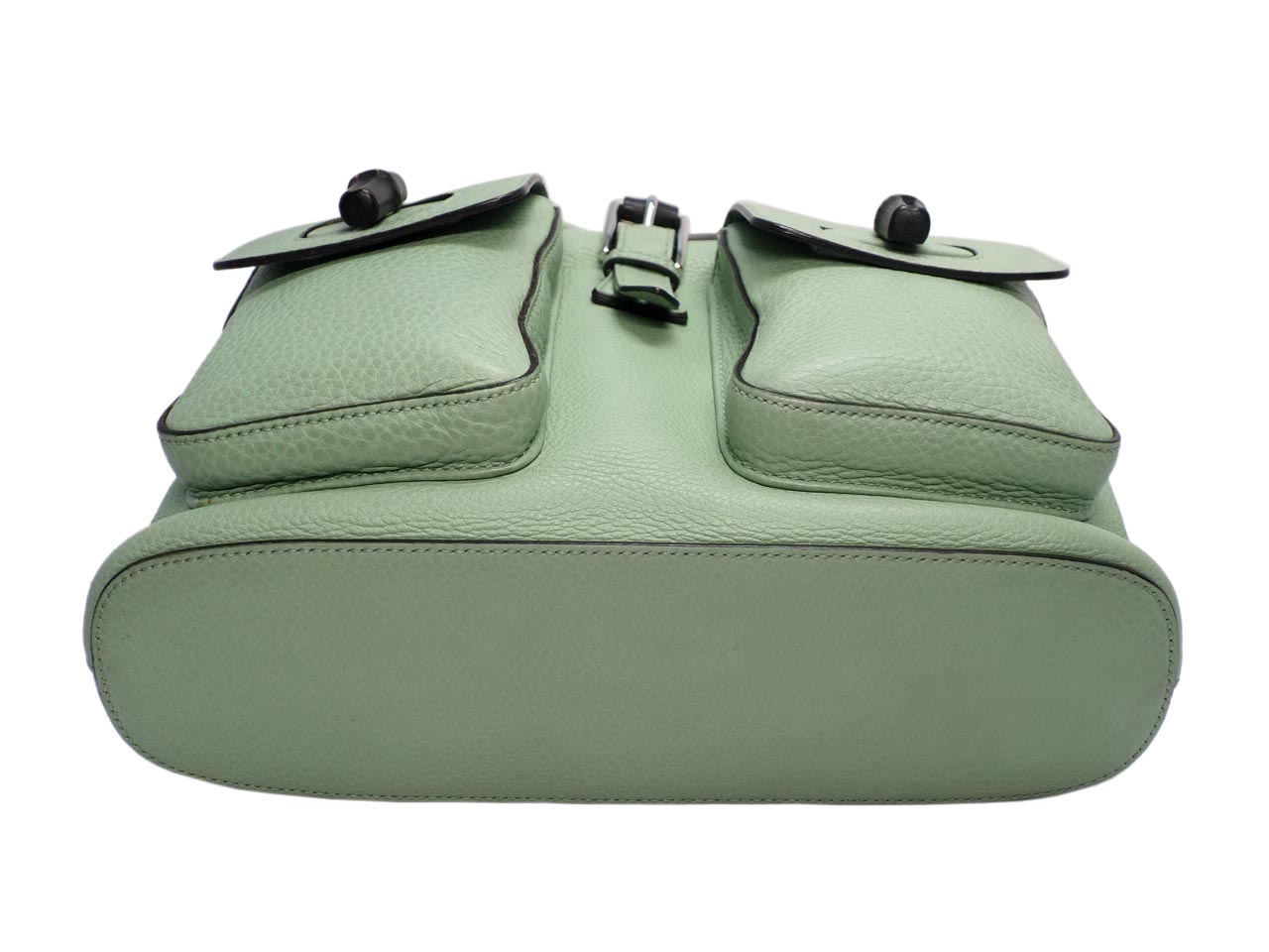 Gucci 370833 Lime Green Leather Bamboo Rucksack Large Backpack - Image 8