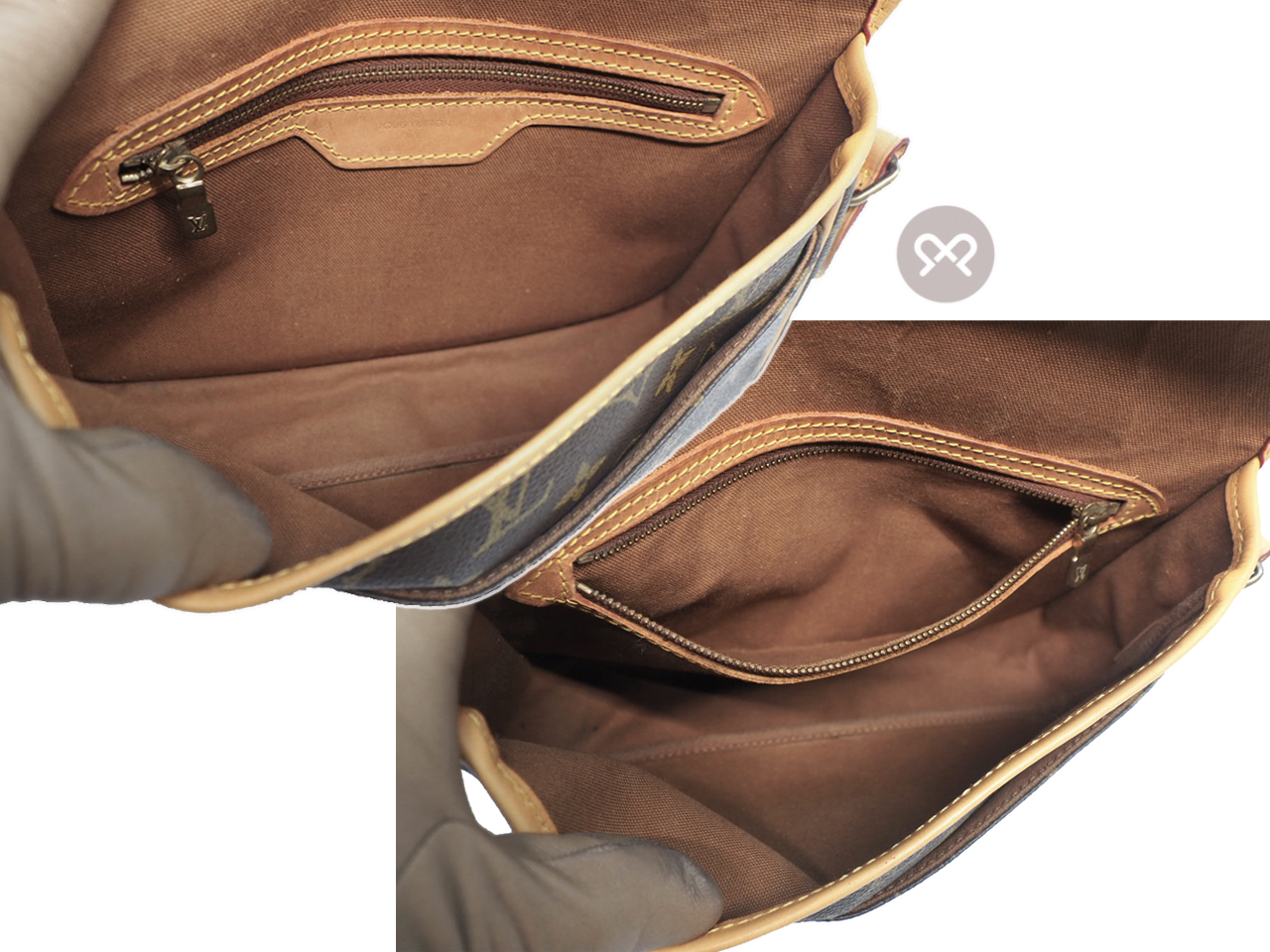 Louis Vuitton M42248 Monogram Canvas Sac Gibeciere Messenger/ Crossbody Bag (AR1901) - Image 8