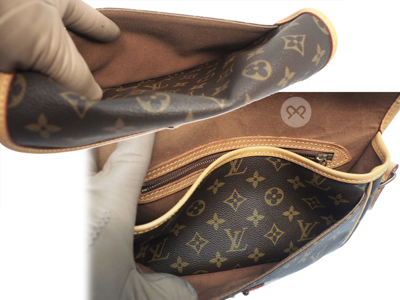Louis Vuitton M42248 Monogram Canvas Sac Gibeciere Messenger/ Crossbody Bag (AR1901) - Image 9