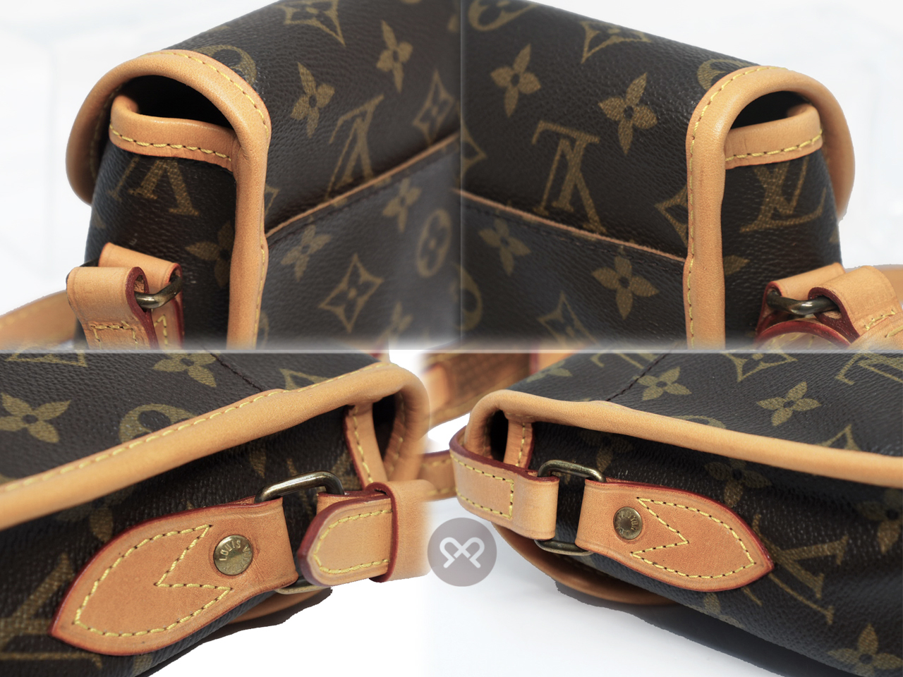 Louis Vuitton M42248 Monogram Canvas Sac Gibeciere Messenger/ Crossbody Bag (AR1901) - Image 7