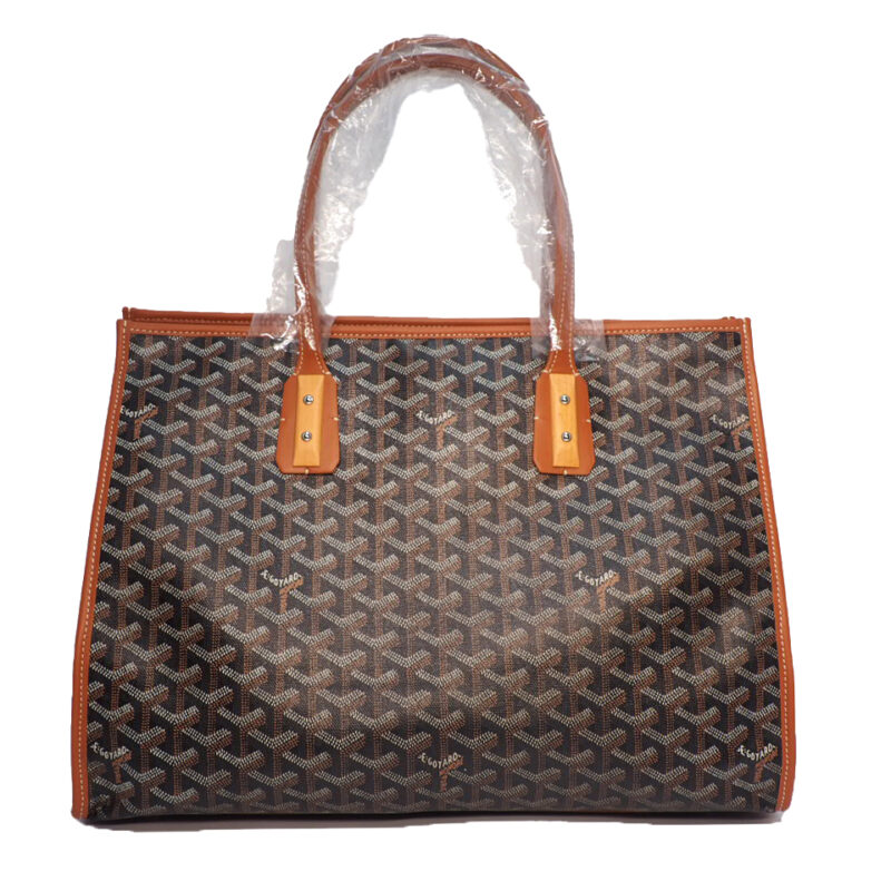 GOYARD Black/ Tan Pattern Prints Sac Marquises Document Shoulder Tote Bag