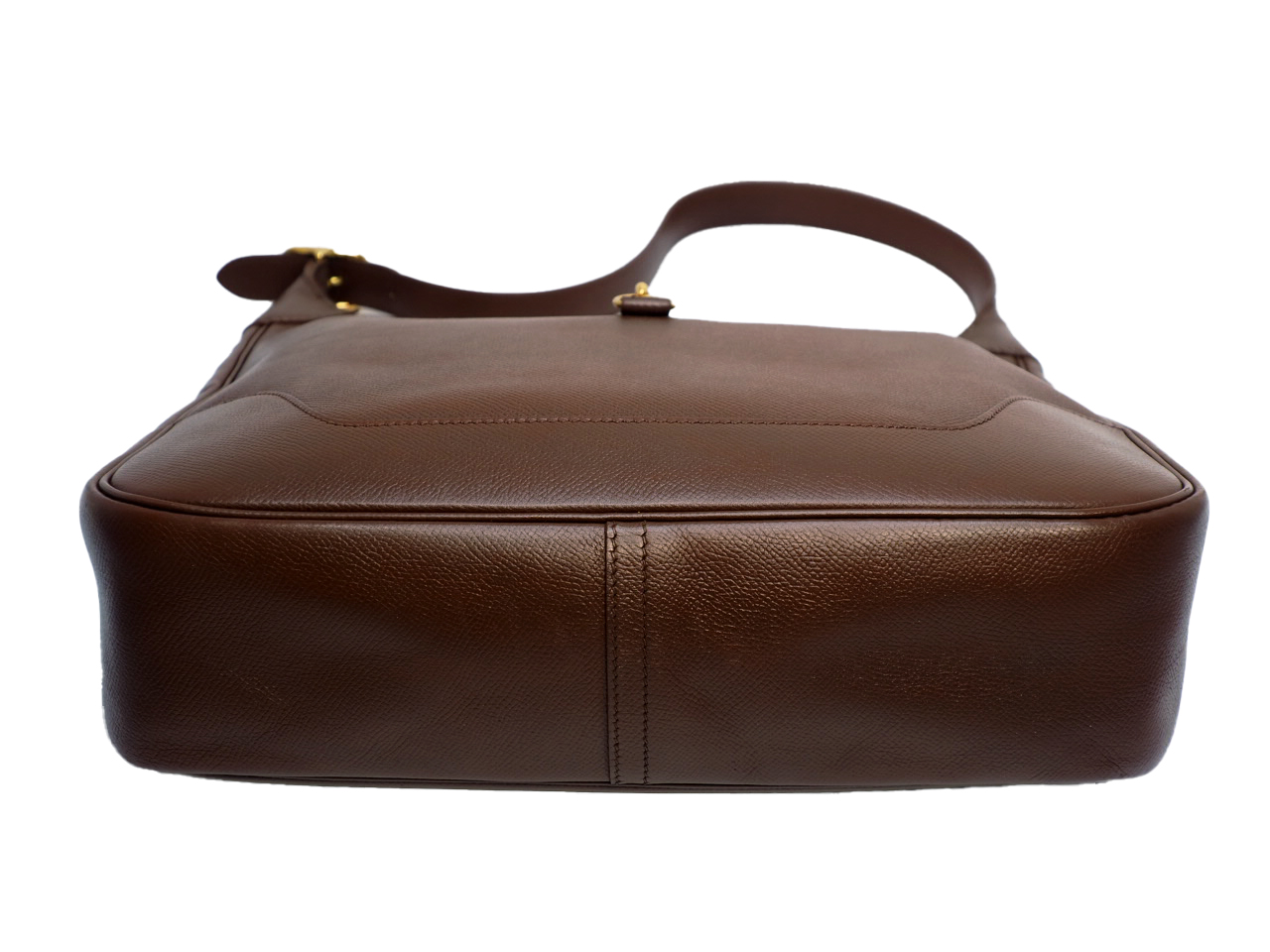 HERMES Vintage Trim 31cm Brown/ Old Leather Courchevel Leather Gold Hardware Hobo Bag - Image 4