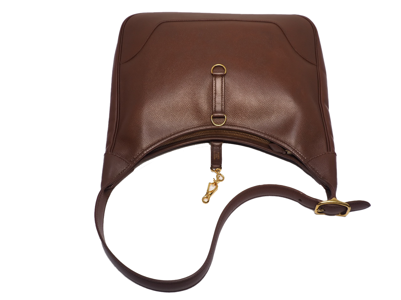 HERMES Vintage Trim 31cm Brown/ Old Leather Courchevel Leather Gold Hardware Hobo Bag - Image 5