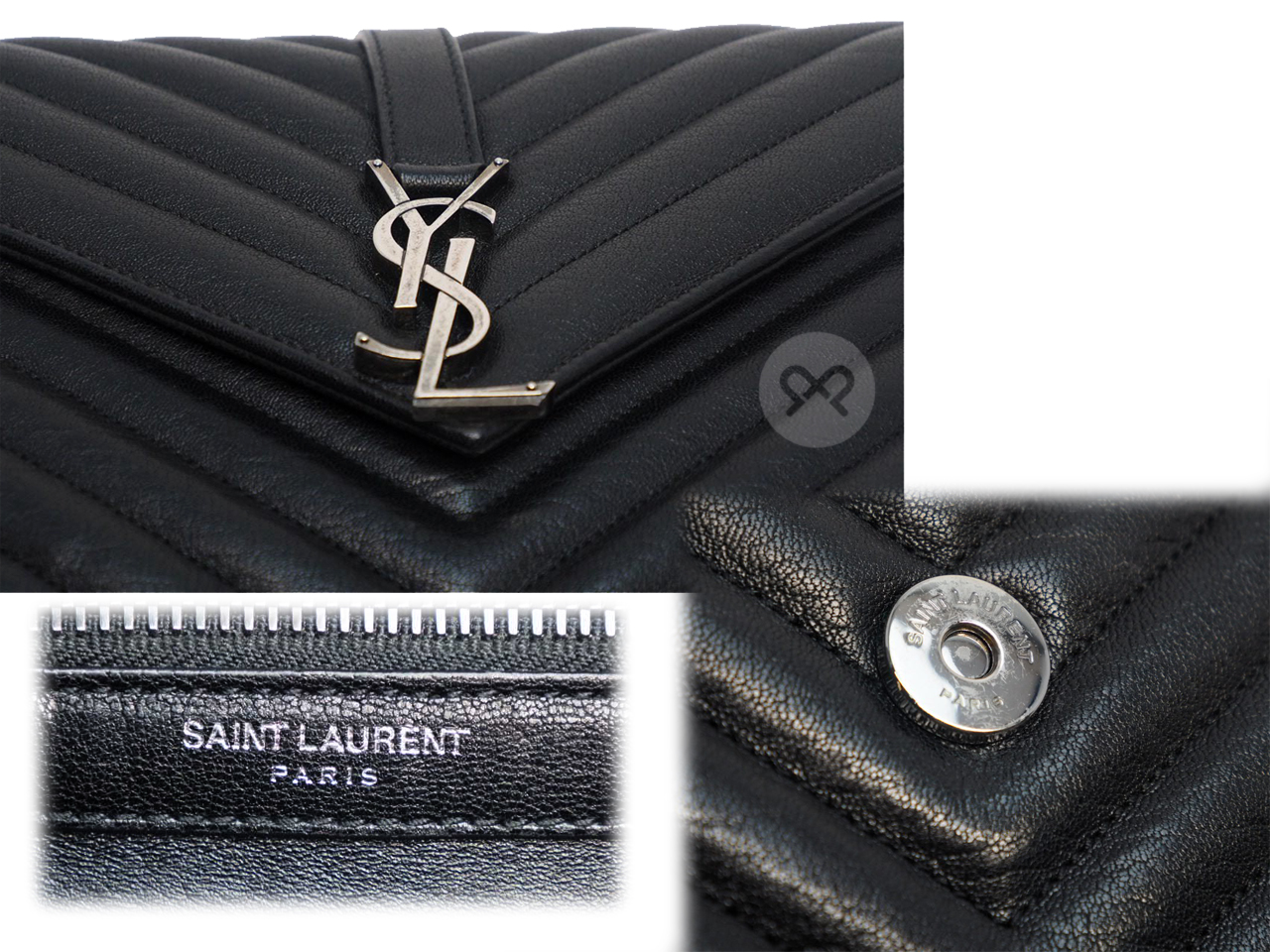 YSL Saint Laurent 428056 College Medium Quilted Textured-Leather Shoulder Bag - Image 8