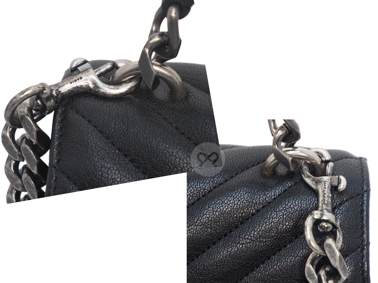 YSL Saint Laurent 428056 College Medium Quilted Textured-Leather Shoulder Bag - Image 6