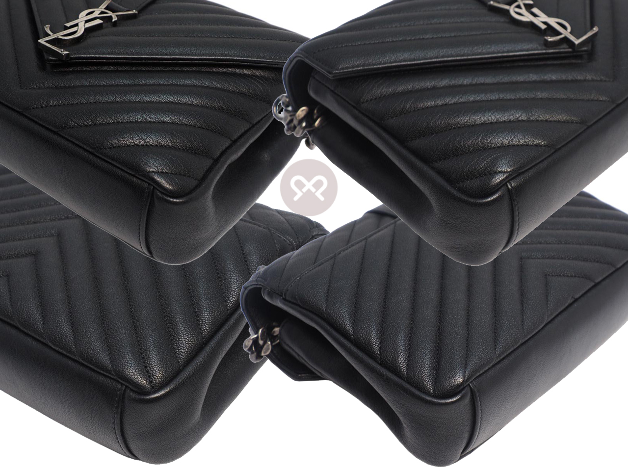 YSL Saint Laurent 428056 College Medium Quilted Textured-Leather Shoulder Bag - Image 7