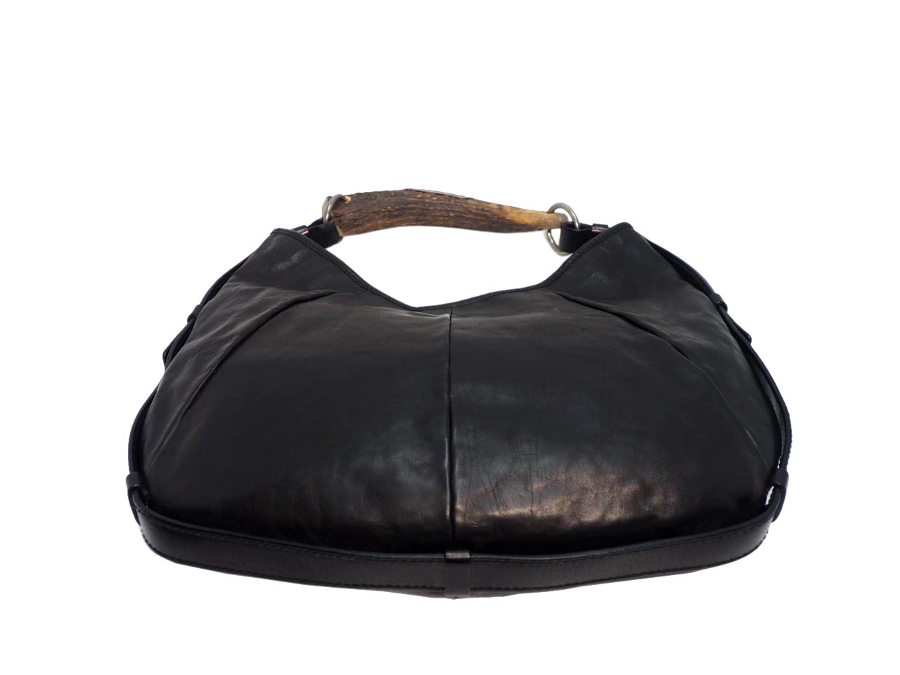 YSL Saint Laurent Black Buffalo Calf Leather St Tropez Medium Mombasa Buffalo Horn Bag - Image 8