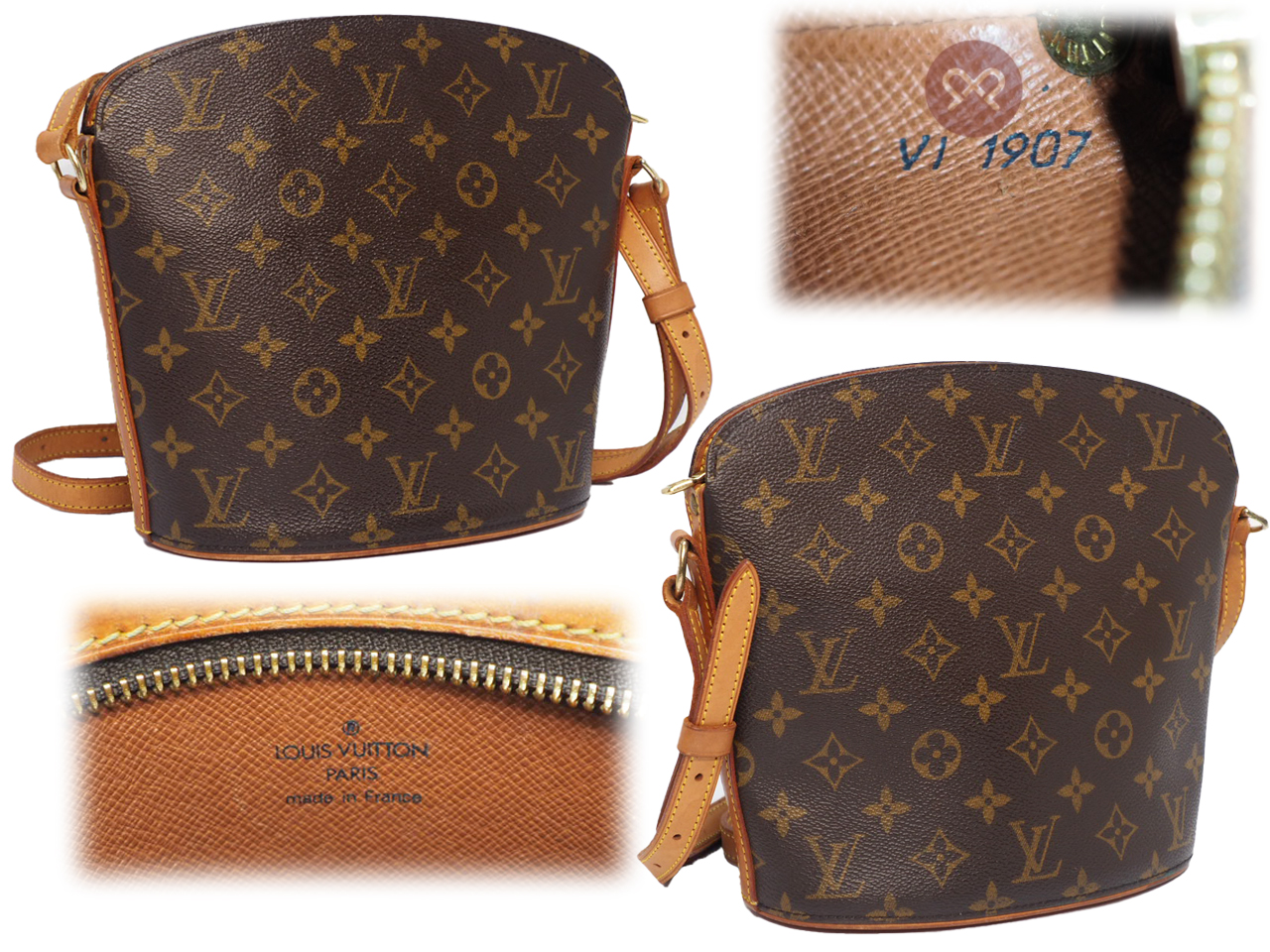 Louis Vuitton M51290 Monogram Canvas Drouot Crossbody Bag (VI1907) - Image 3