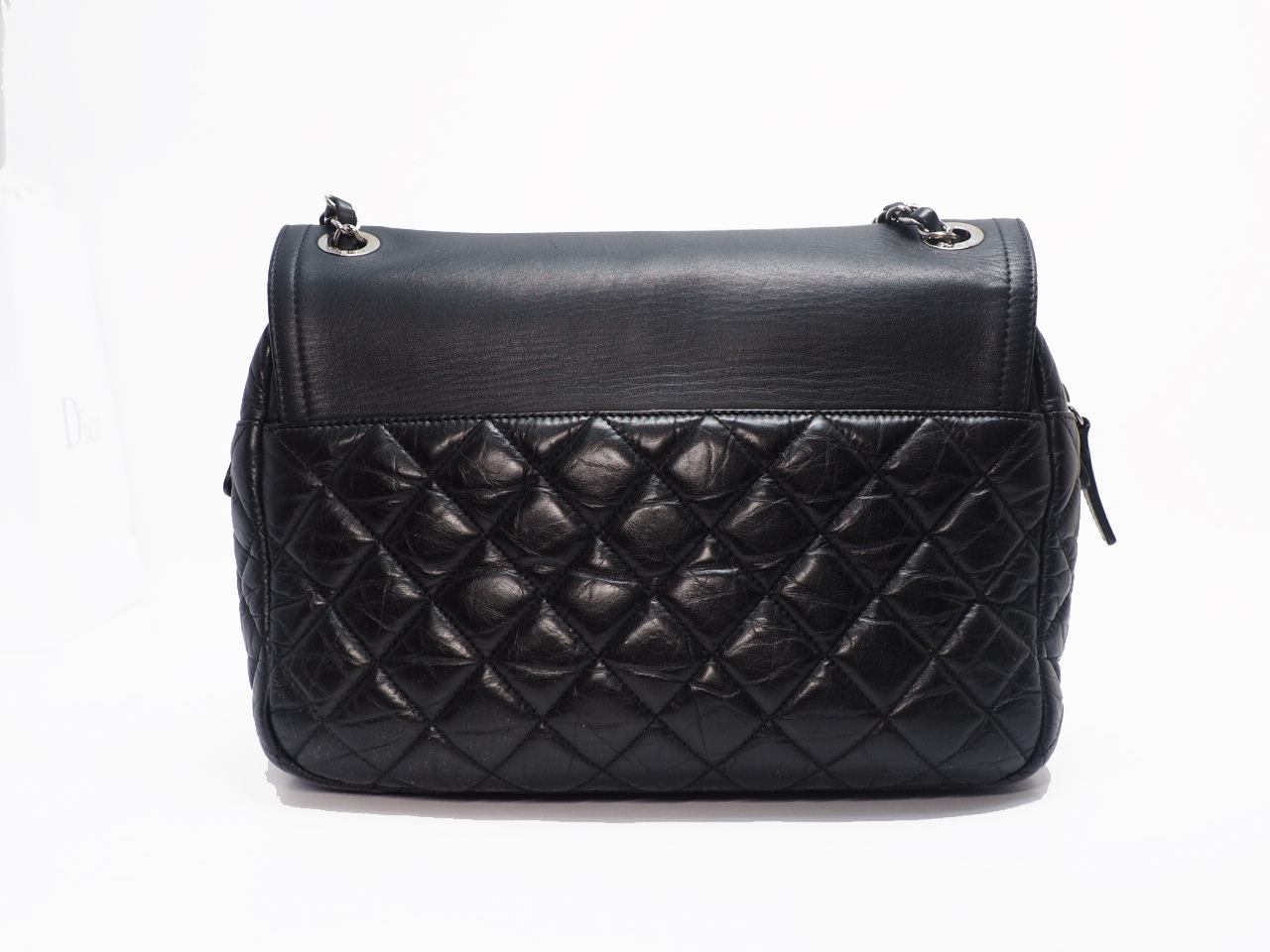 Chanel 15516040 Black Calf Quilted Jumbo Zip Flap Shoulder/ Cross Body Bag - Image 3