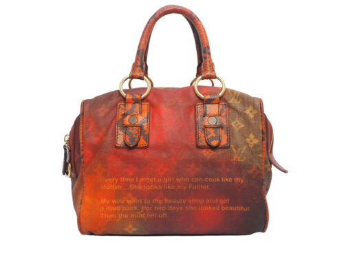 Louis Vuitton M95737 Limited Edition Monogram/ Karung Trim Man Crazy Jokes Boston Bag (FL1038)