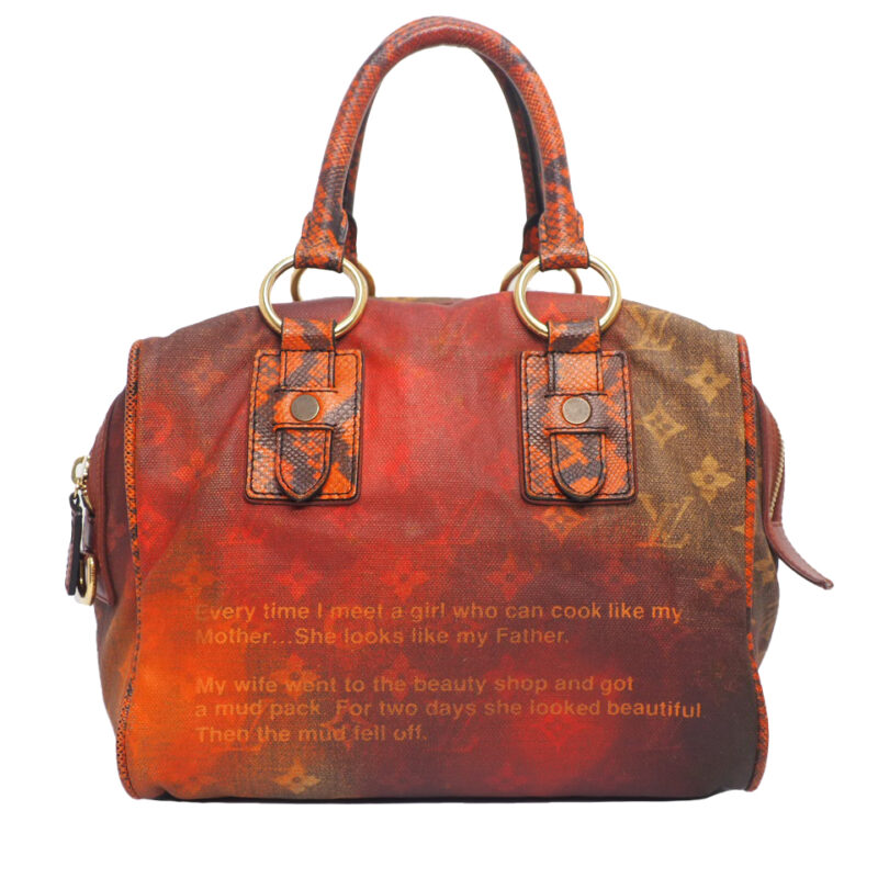 Louis Vuitton M95737 Limited Edition Monogram/ Karung Trim Man Crazy Jokes Boston Bag (FL1038)