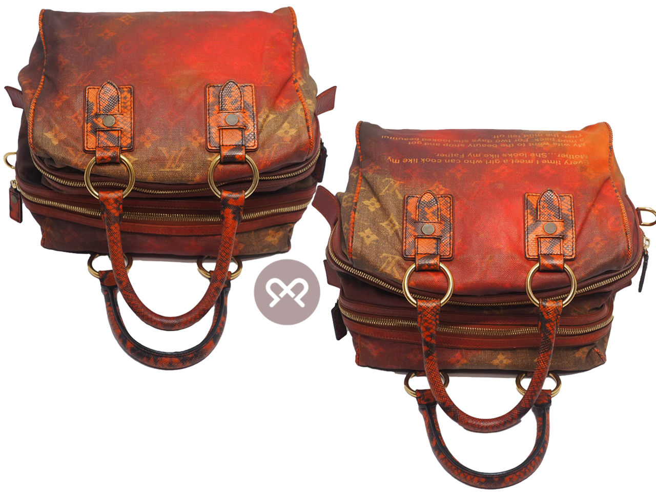 Louis Vuitton M95737 Limited Edition Monogram/ Karung Trim Man Crazy Jokes Boston Bag (FL1038) - Image 7