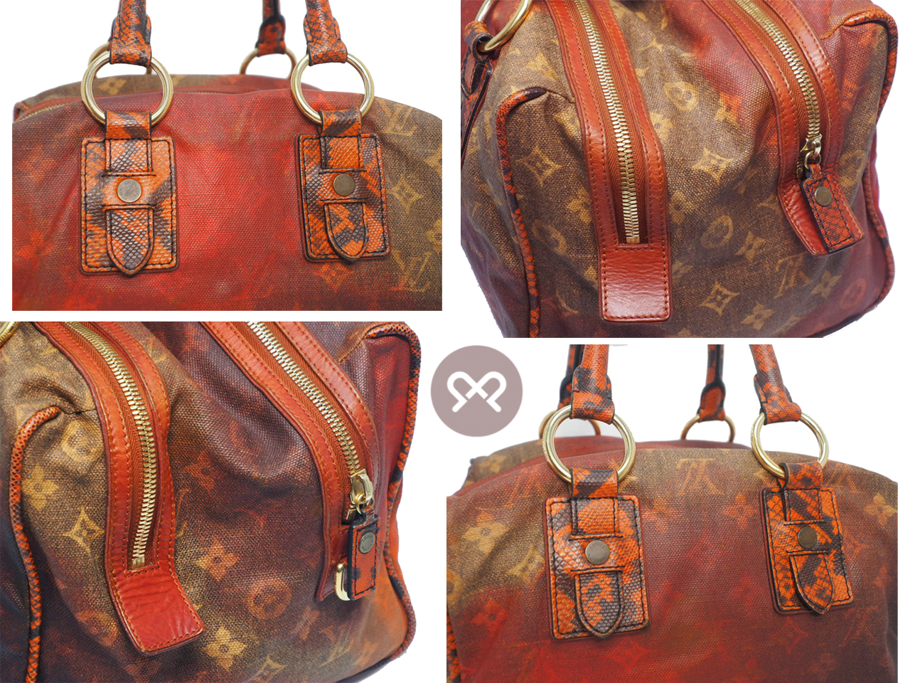 Louis Vuitton M95737 Limited Edition Monogram/ Karung Trim Man Crazy Jokes Boston Bag (FL1038) - Image 10