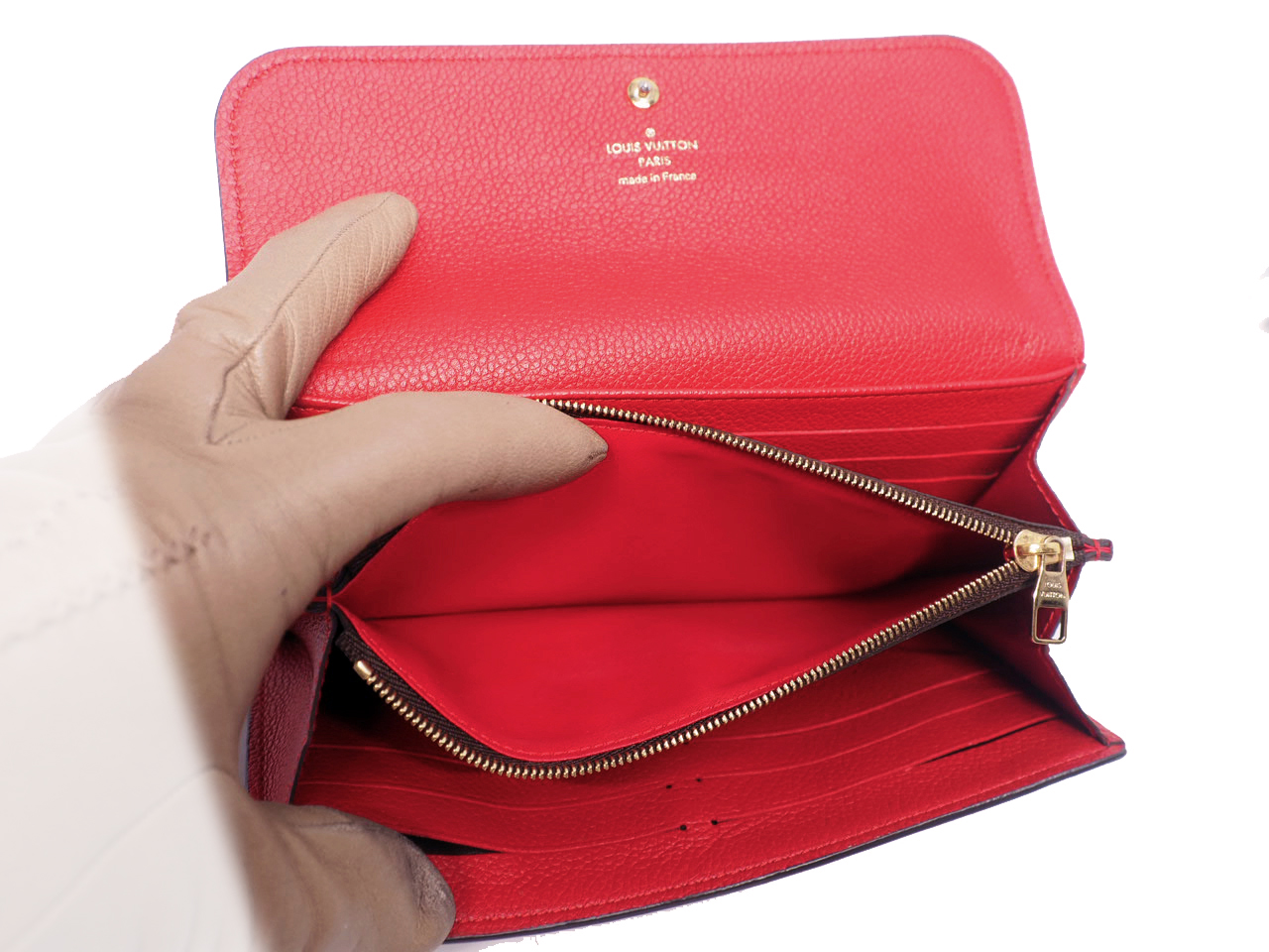 Louis Vuitton M61836 Monogram Canvas/ Red Calf Venus Wallet with LV Lock (SP1187) - Image 9
