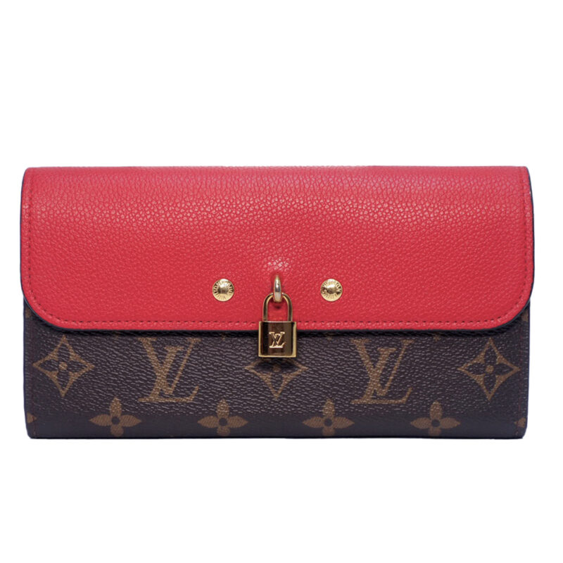 Louis Vuitton M61836 Monogram Canvas/ Red Calf Venus Wallet with LV Lock (SP1187)