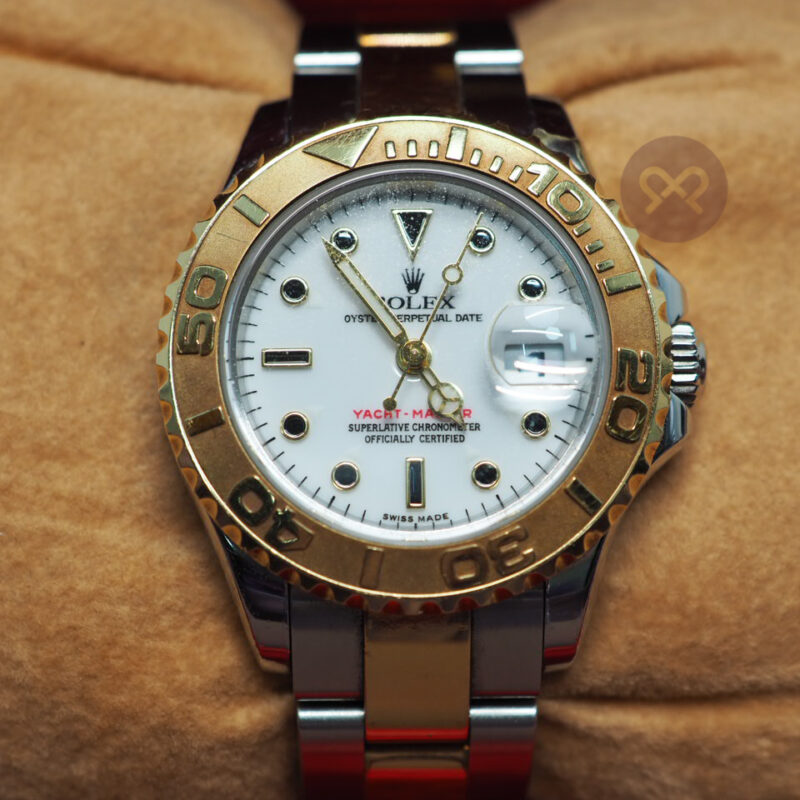 Rolex 169623 Yacht-Master 29 Half Gold White Face Women's Watch -Y294600