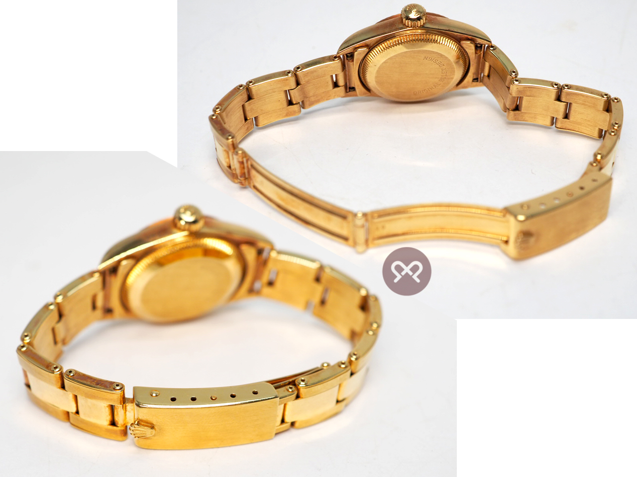 Rolex 67198 Oyster Perpetual 18K Solid Gold Lady 26mm Roman Digit/ White Dial Watch - Image 5